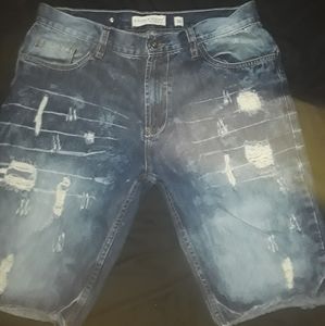 Ripped jean shorts